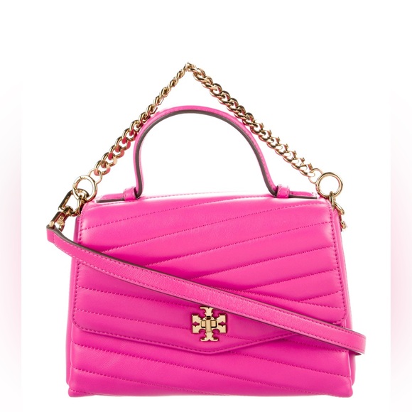 Tory Burch Kira Chevron Convertible Shoulder Bag Top Handle Bag PINK - Picture 2 of 11